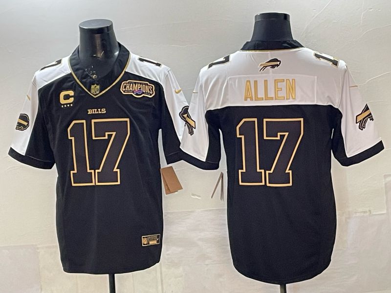 Men 2026 Buffalo Bills #17 Allen black gold three generations Nike Limited NFL Jersey style 005